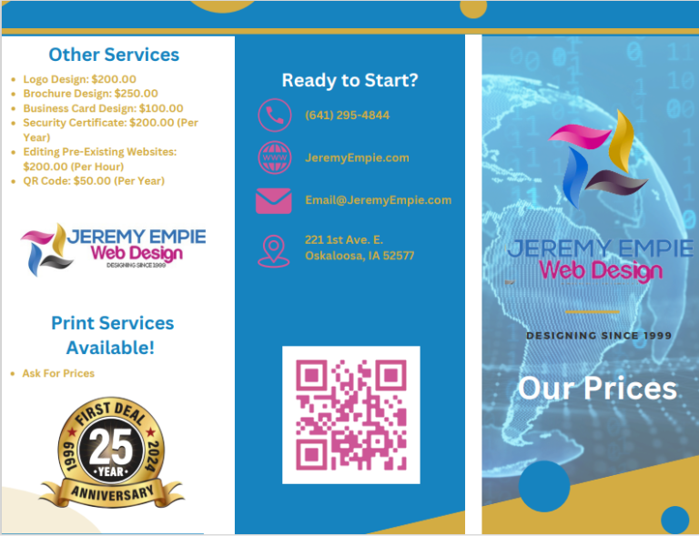 Jeremy Empie Web Design - Front